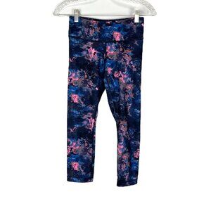 Lululemon Wunder Under Crop II Legging Moody Mirage Bark Deep Navy Floral size 4